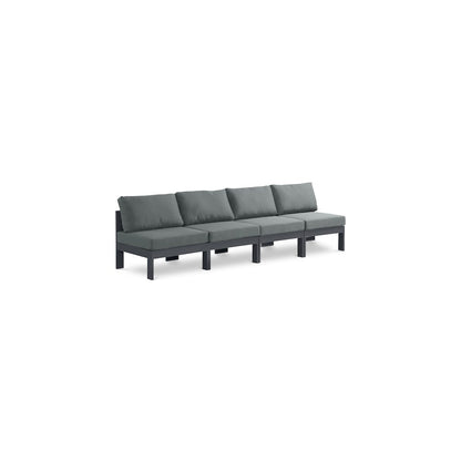 Nizuc Grey Water Resistant Fabric Outdoor Patio Modular Sofa