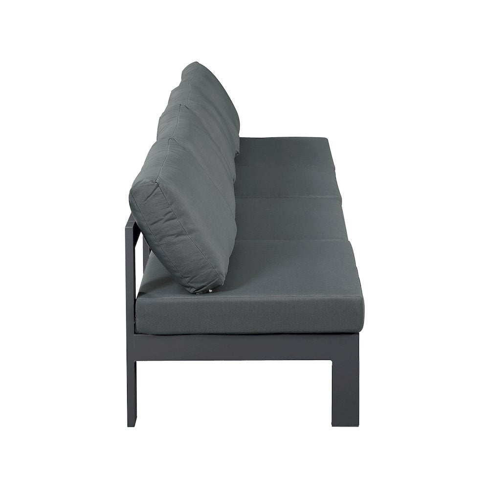 Nizuc Grey Water Resistant Fabric Outdoor Patio Modular Sofa