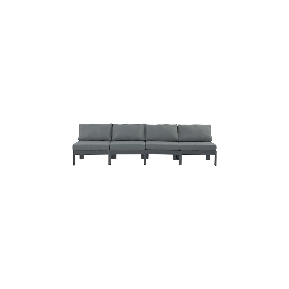 Nizuc Grey Water Resistant Fabric Outdoor Patio Modular Sofa