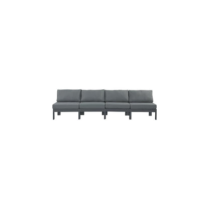 Nizuc Grey Water Resistant Fabric Outdoor Patio Modular Sofa