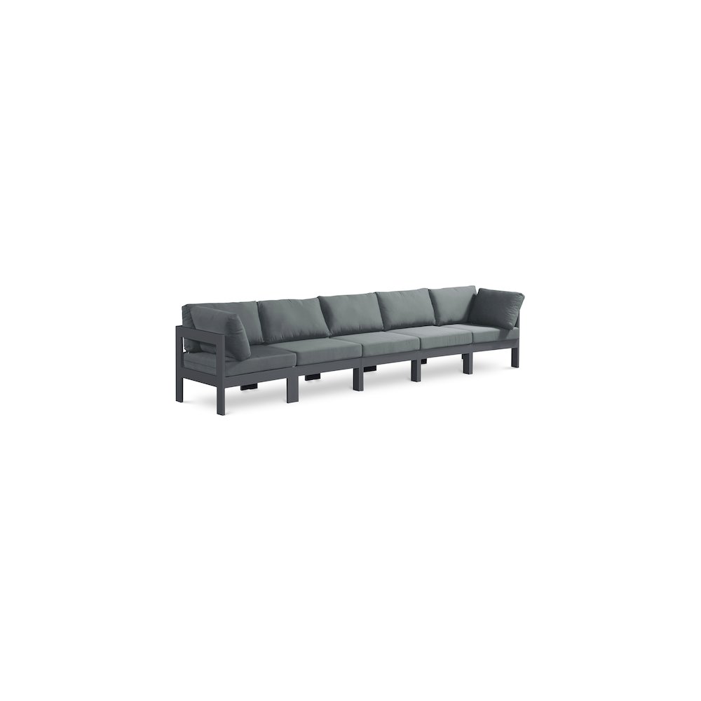 Nizuc Grey Water Resistant Fabric Outdoor Patio Modular Sofa