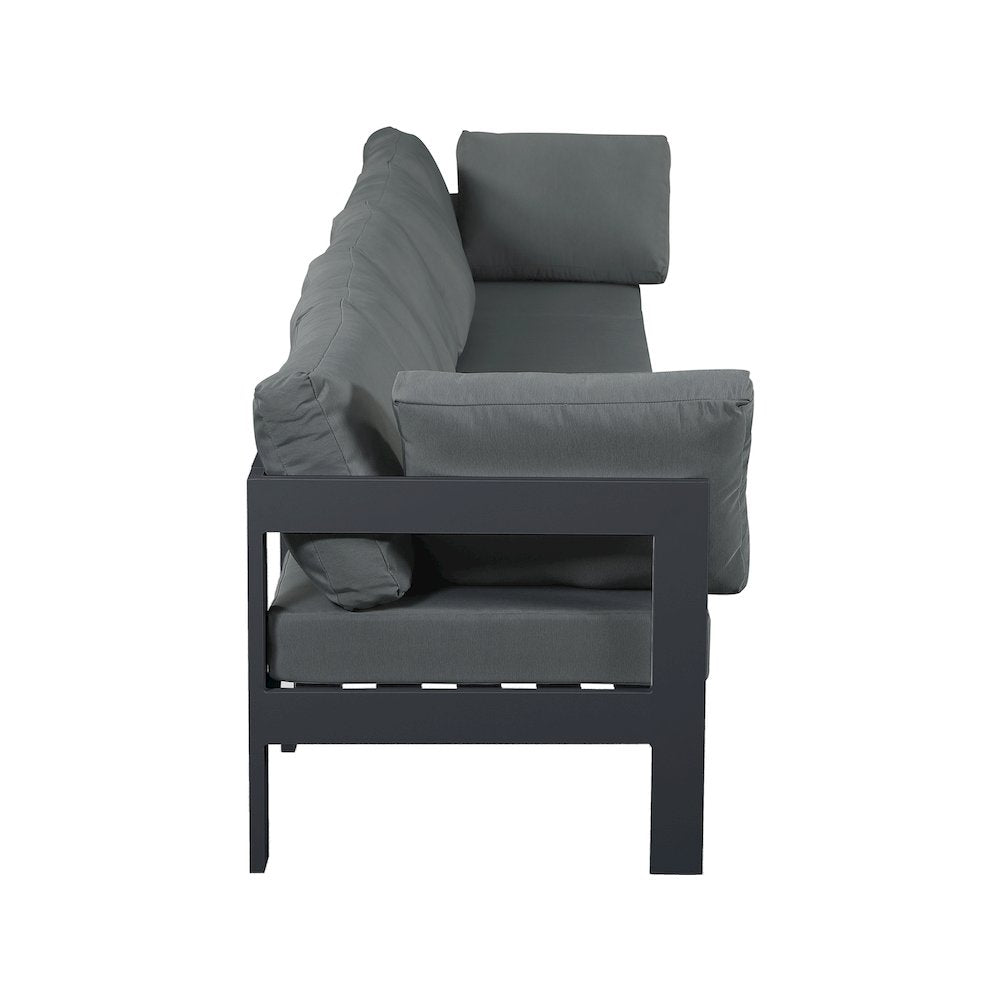 Nizuc Grey Water Resistant Fabric Outdoor Patio Modular Sofa