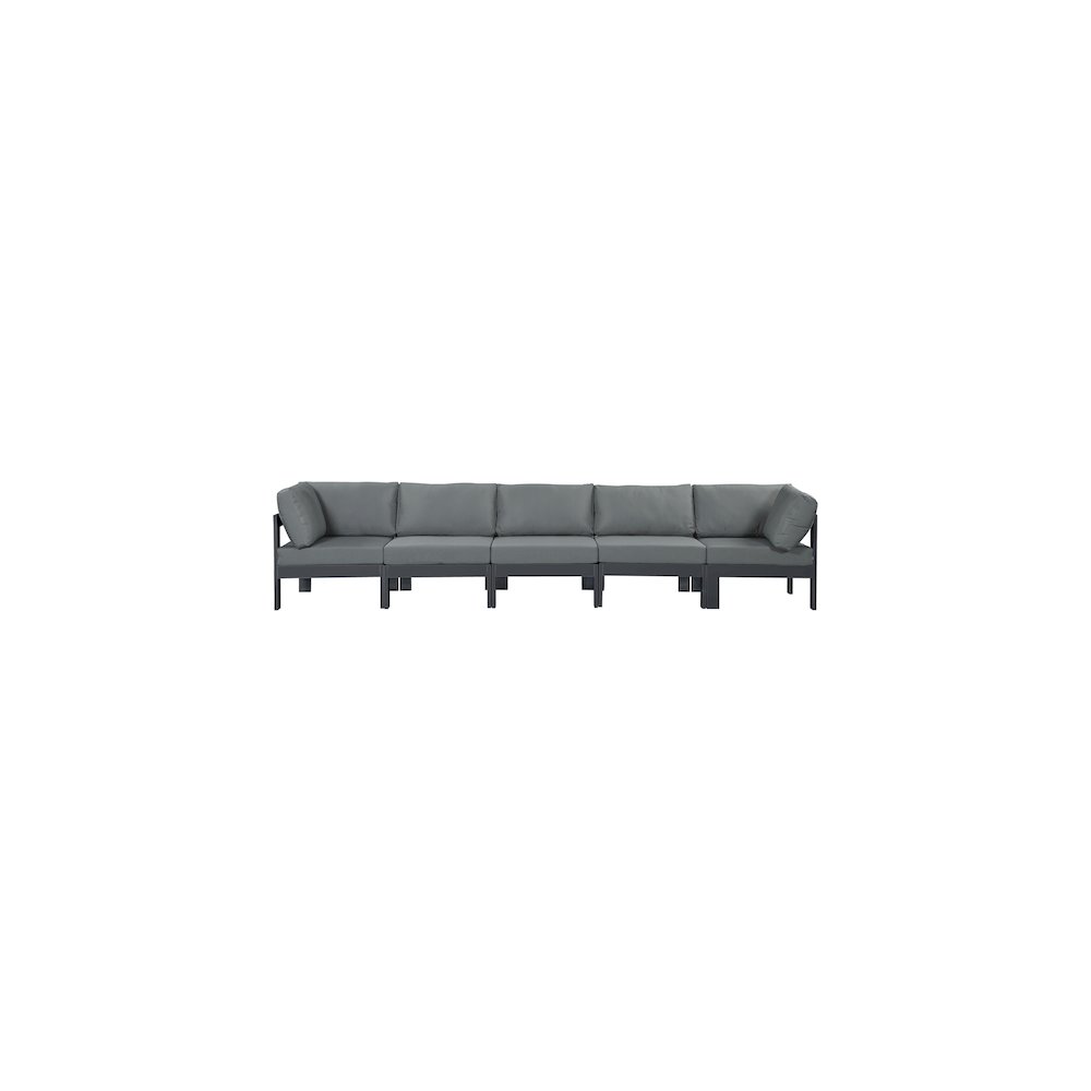 Nizuc Grey Water Resistant Fabric Outdoor Patio Modular Sofa