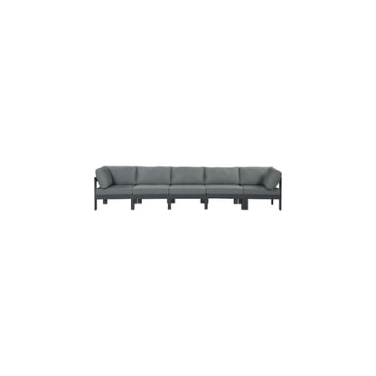 Nizuc Grey Water Resistant Fabric Outdoor Patio Modular Sofa