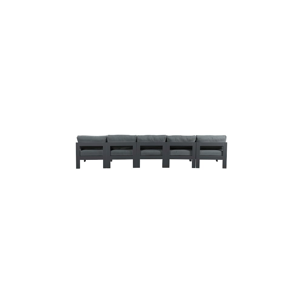 Nizuc Grey Water Resistant Fabric Outdoor Patio Modular Sofa