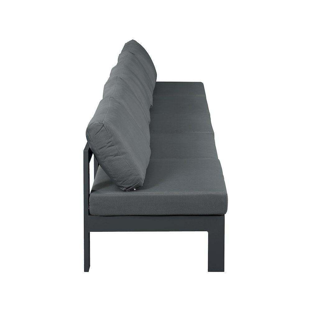 Nizuc Grey Water Resistant Fabric Outdoor Patio Modular Sofa