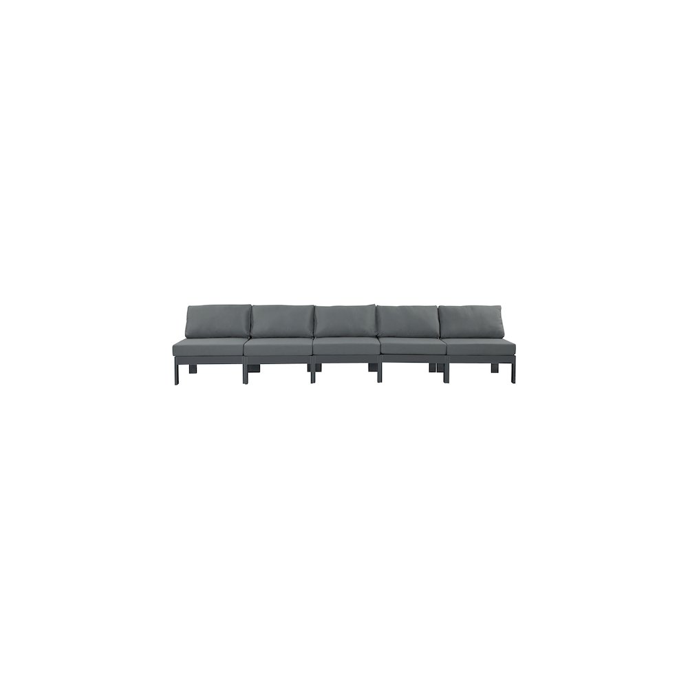 Nizuc Grey Water Resistant Fabric Outdoor Patio Modular Sofa