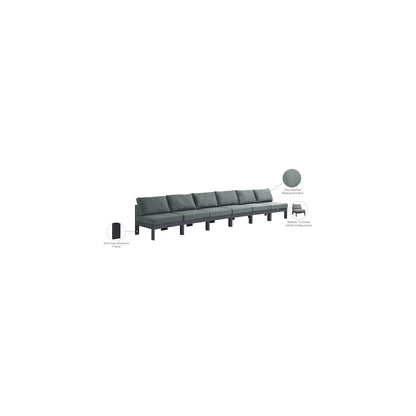 Nizuc Grey Water Resistant Fabric Outdoor Patio Modular Sofa