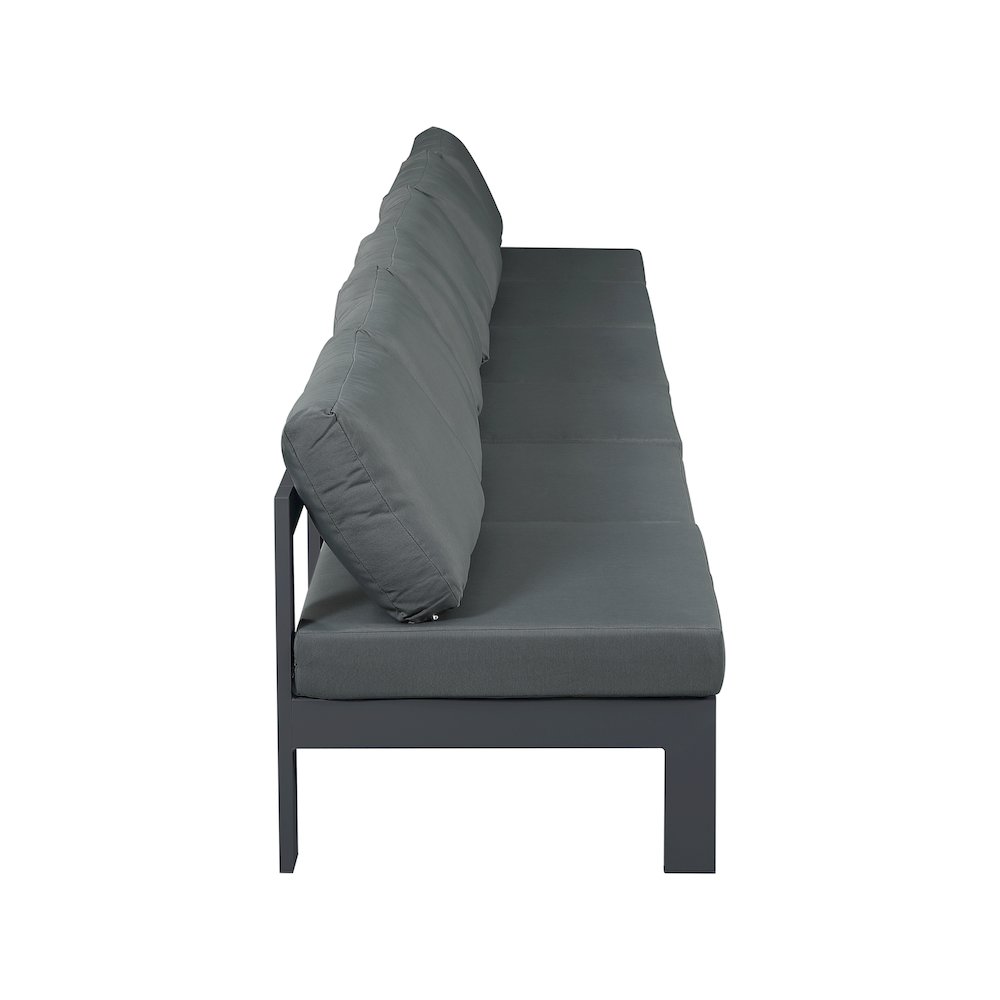 Nizuc Grey Water Resistant Fabric Outdoor Patio Modular Sofa