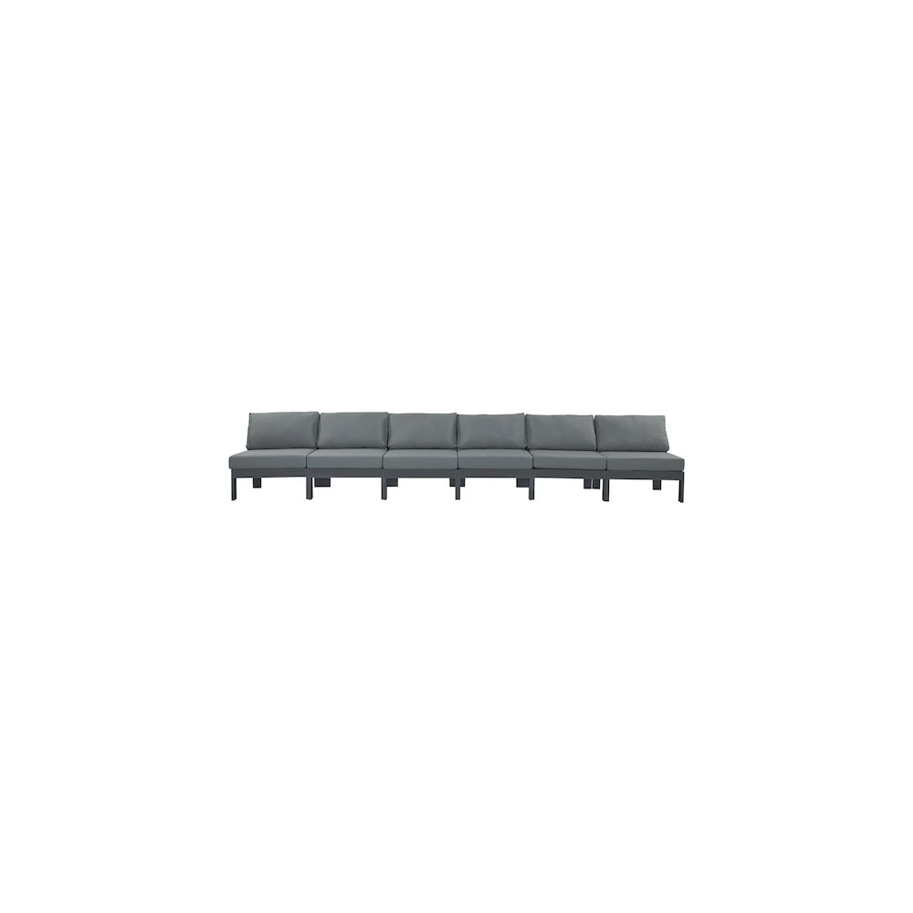 Nizuc Grey Water Resistant Fabric Outdoor Patio Modular Sofa