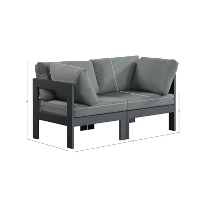 Nizuc Grey Water Resistant Fabric Outdoor Patio Modular Sofa