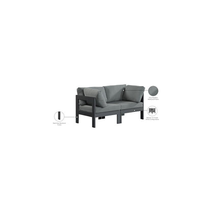 Nizuc Grey Water Resistant Fabric Outdoor Patio Modular Sofa