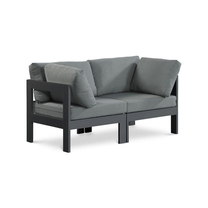 Nizuc Grey Water Resistant Fabric Outdoor Patio Modular Sofa