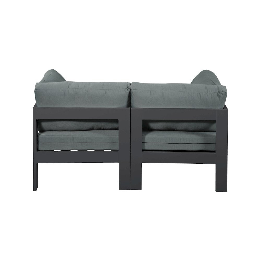 Nizuc Grey Water Resistant Fabric Outdoor Patio Modular Sofa