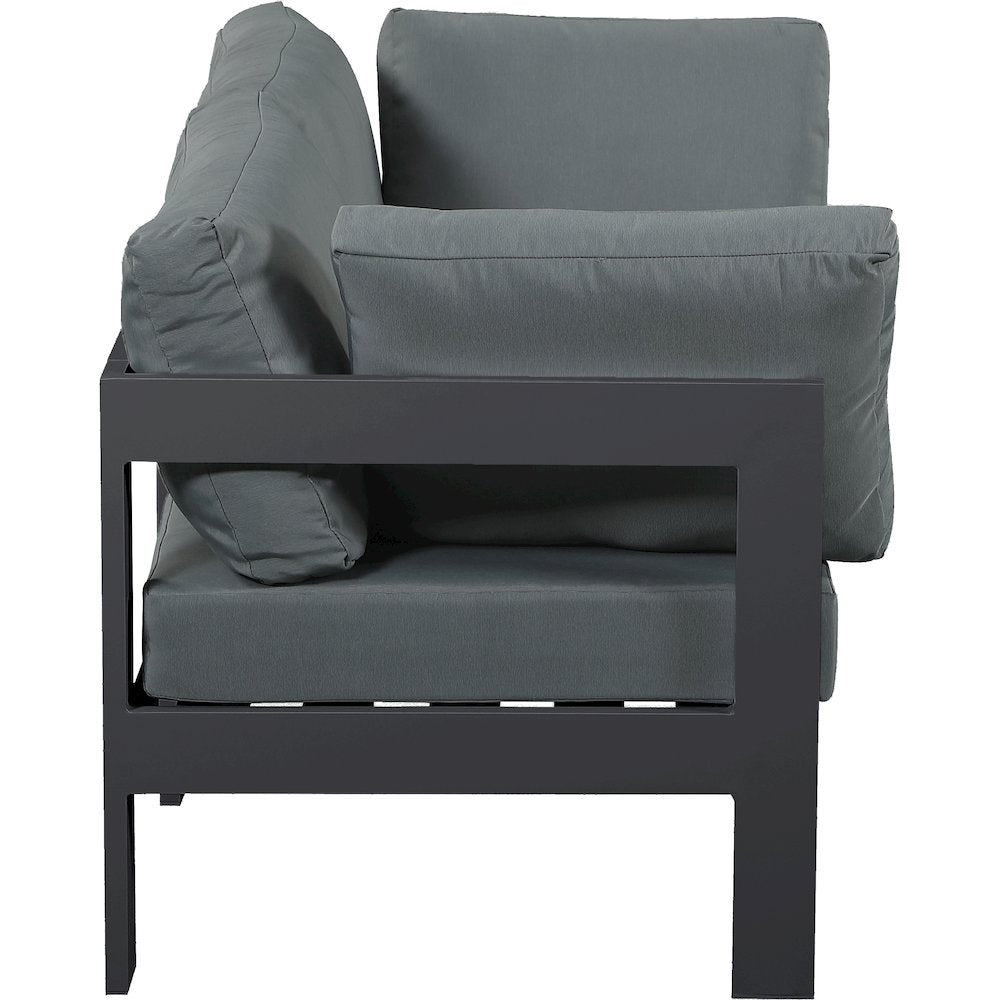 Nizuc Grey Water Resistant Fabric Outdoor Patio Modular Sofa