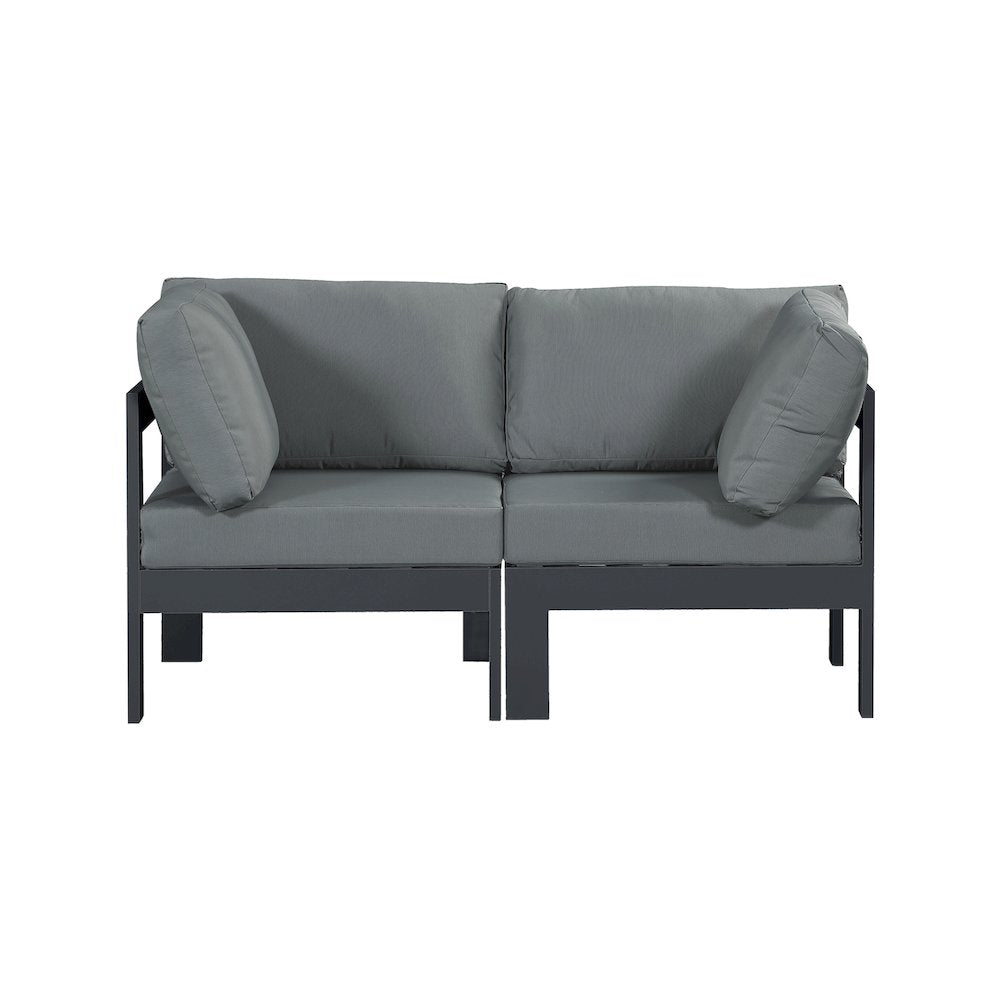 Nizuc Grey Water Resistant Fabric Outdoor Patio Modular Sofa