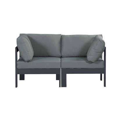 Nizuc Grey Water Resistant Fabric Outdoor Patio Modular Sofa
