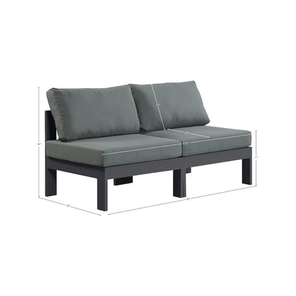 Nizuc Grey Water Resistant Fabric Outdoor Patio Modular Sofa