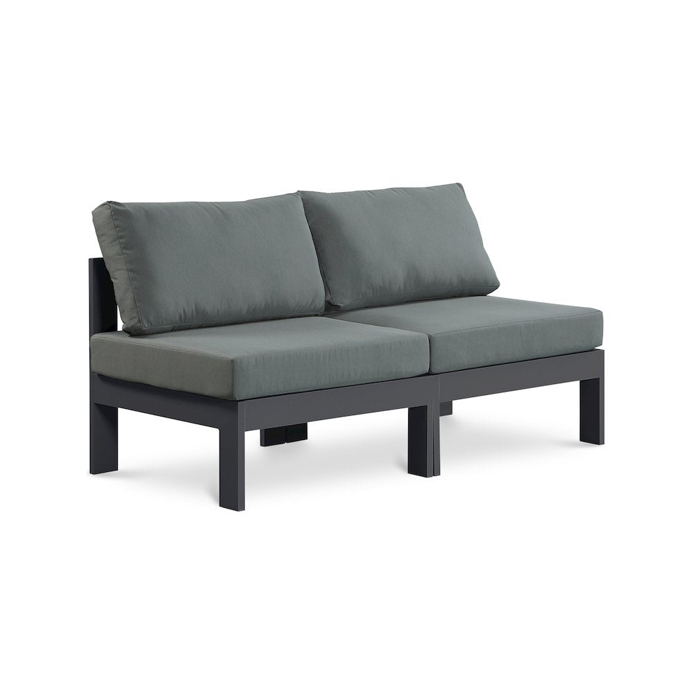 Nizuc Grey Water Resistant Fabric Outdoor Patio Modular Sofa