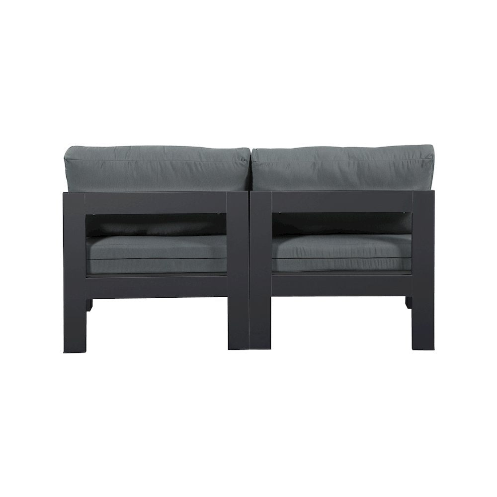 Nizuc Grey Water Resistant Fabric Outdoor Patio Modular Sofa