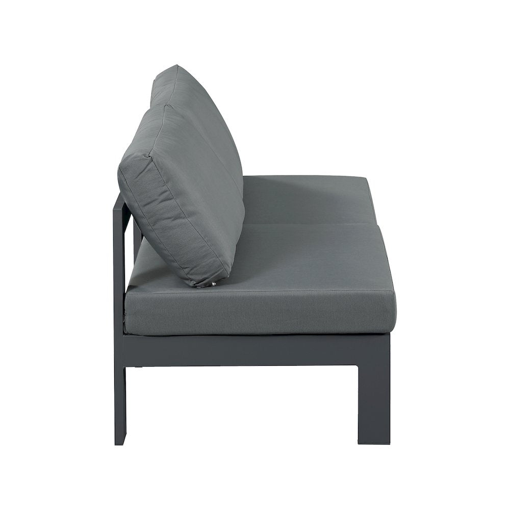 Nizuc Grey Water Resistant Fabric Outdoor Patio Modular Sofa