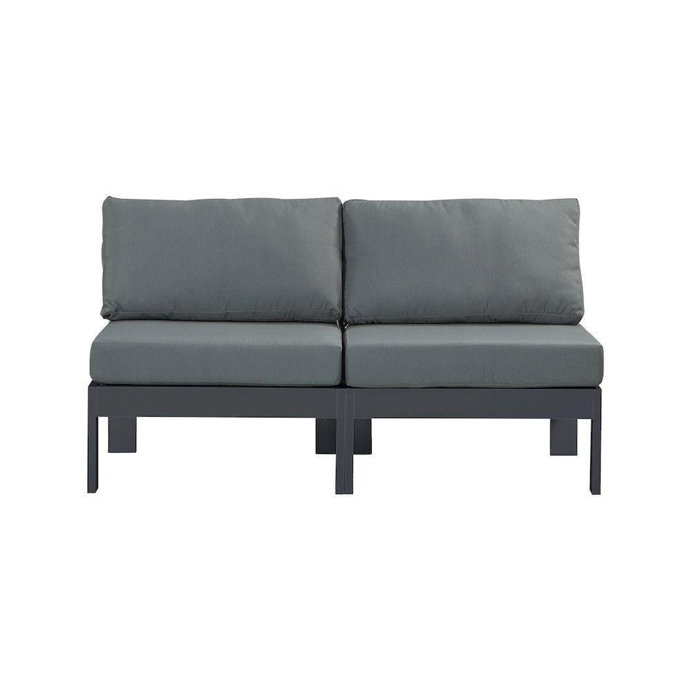 Nizuc Grey Water Resistant Fabric Outdoor Patio Modular Sofa