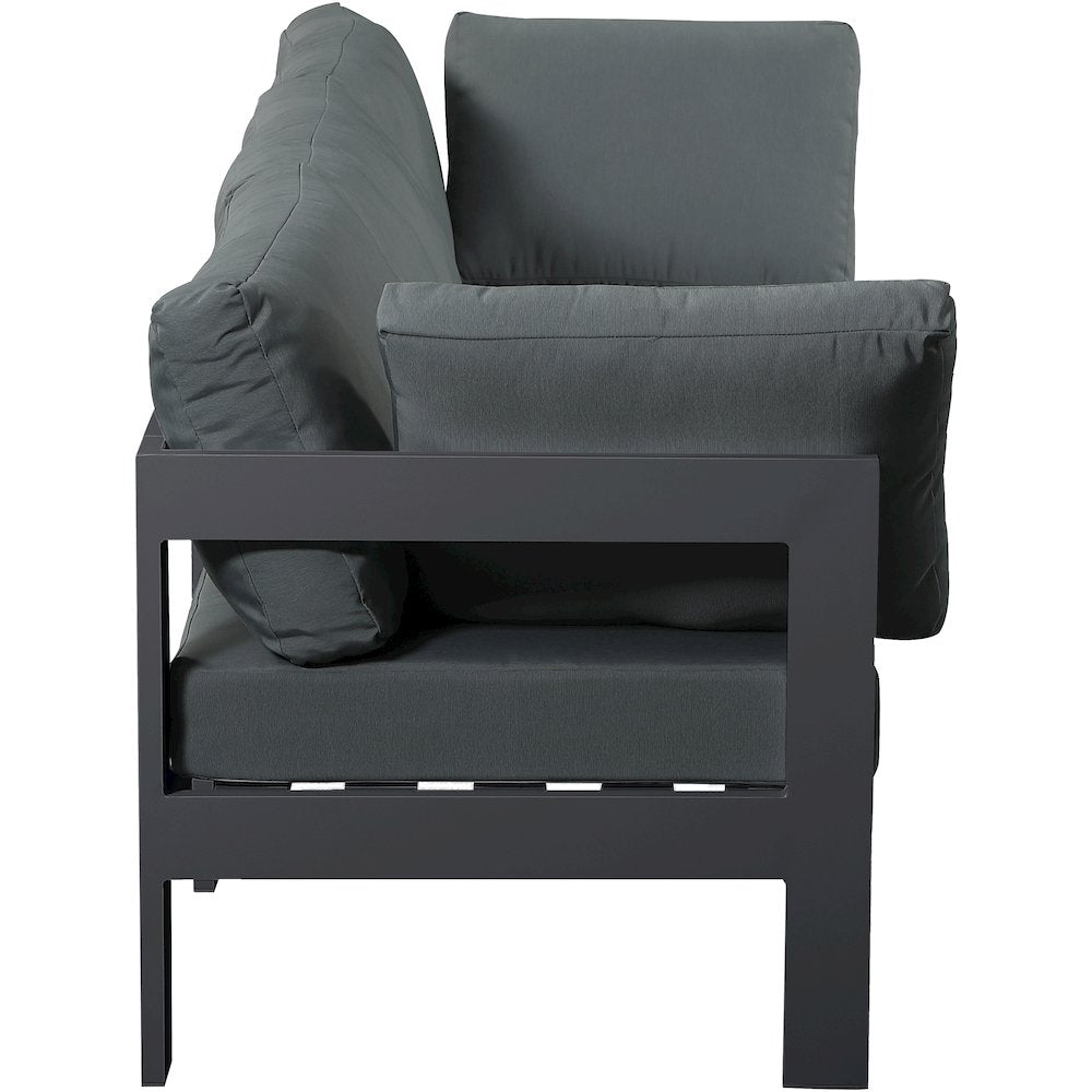 Nizuc Grey Water Resistant Fabric Outdoor Patio Modular Sofa