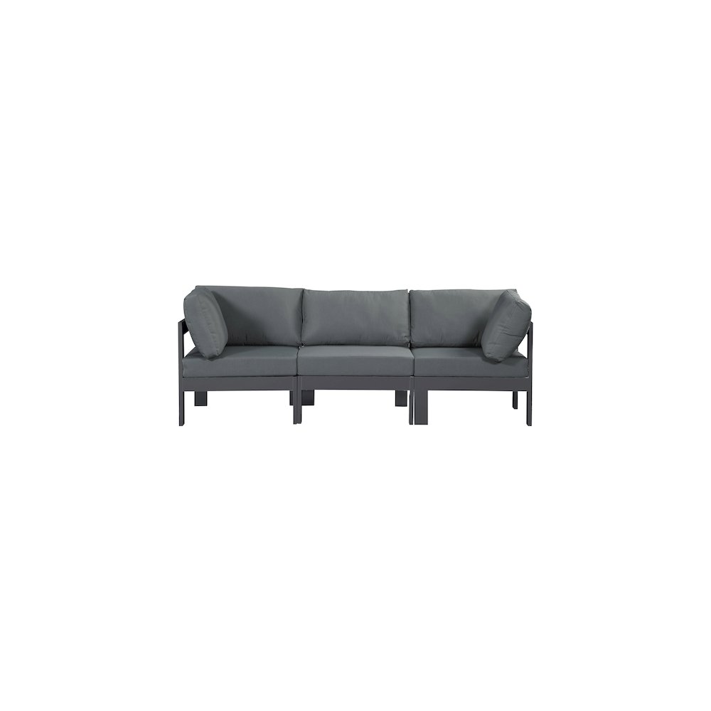 Nizuc Grey Water Resistant Fabric Outdoor Patio Modular Sofa