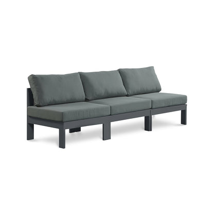 Nizuc Grey Water Resistant Fabric Outdoor Patio Modular Sofa