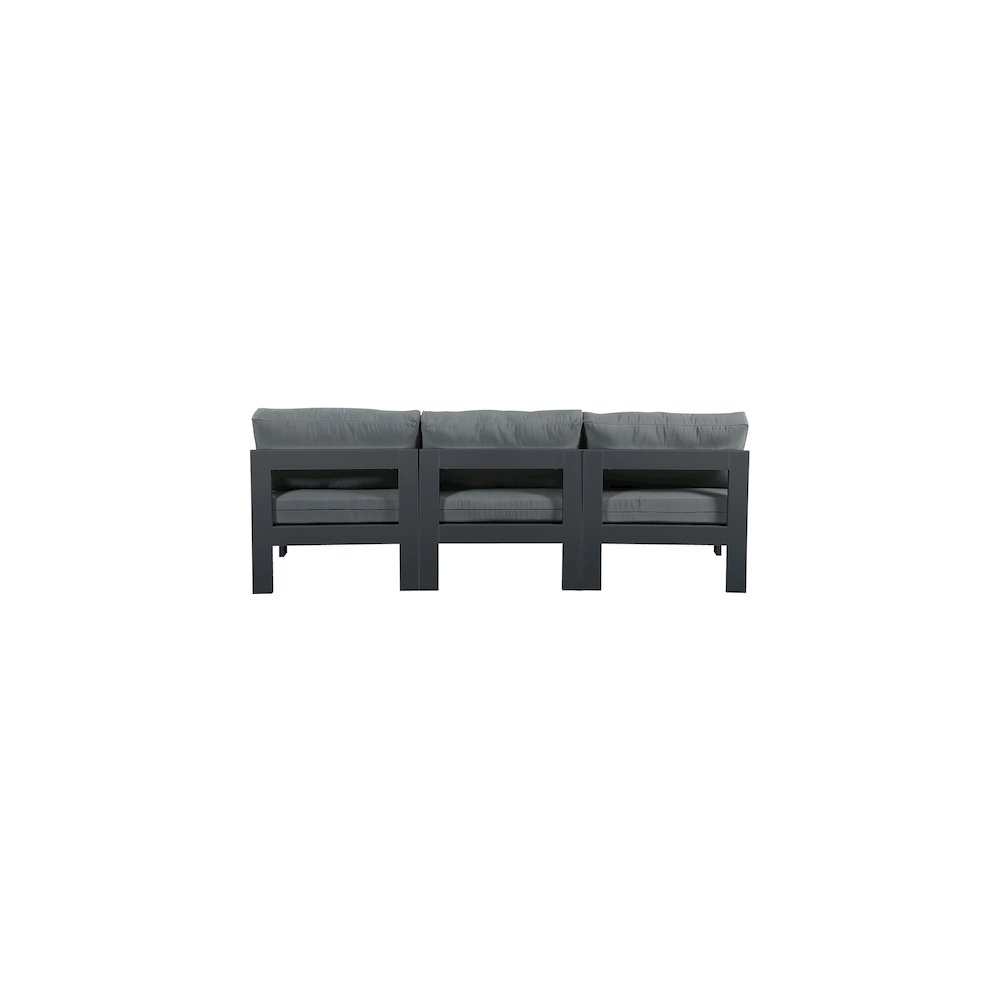 Nizuc Grey Water Resistant Fabric Outdoor Patio Modular Sofa