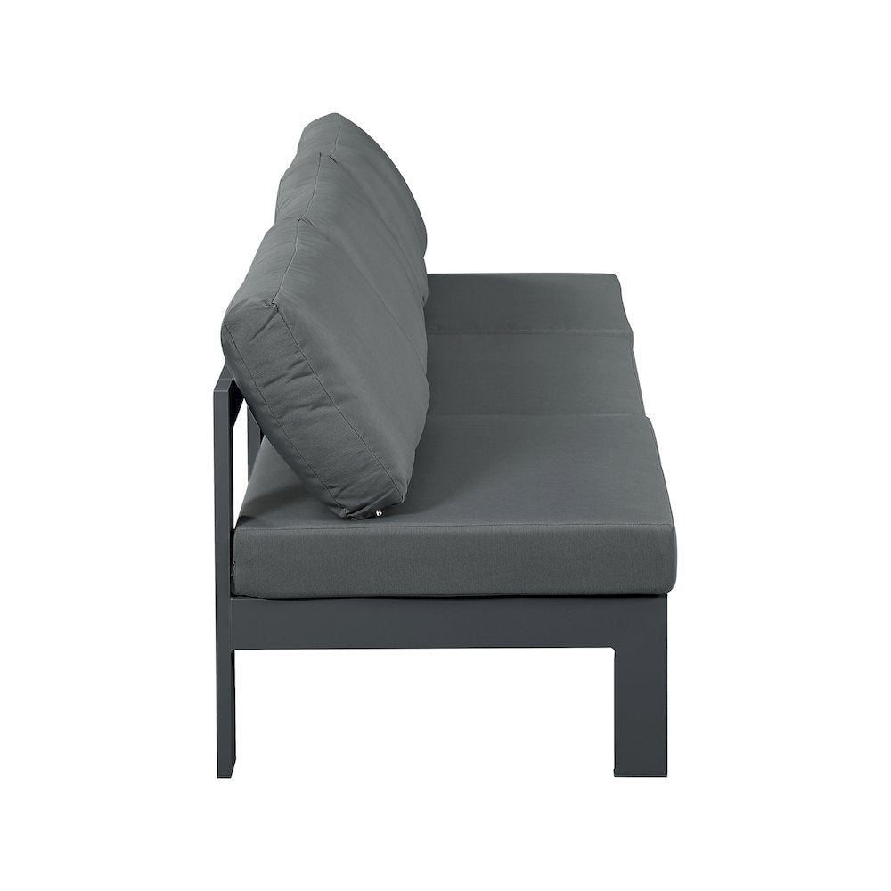Nizuc Grey Water Resistant Fabric Outdoor Patio Modular Sofa