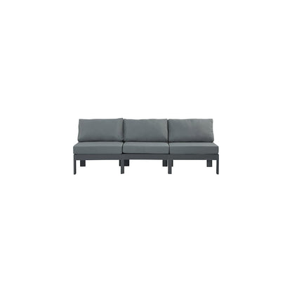 Nizuc Grey Water Resistant Fabric Outdoor Patio Modular Sofa