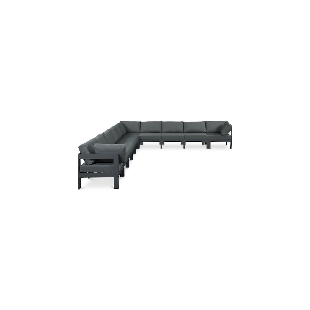 Nizuc Grey Water Resistant Fabric Outdoor Patio Modular Sectional