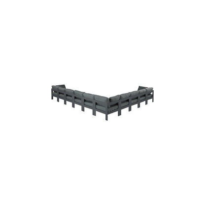 Nizuc Grey Water Resistant Fabric Outdoor Patio Modular Sectional