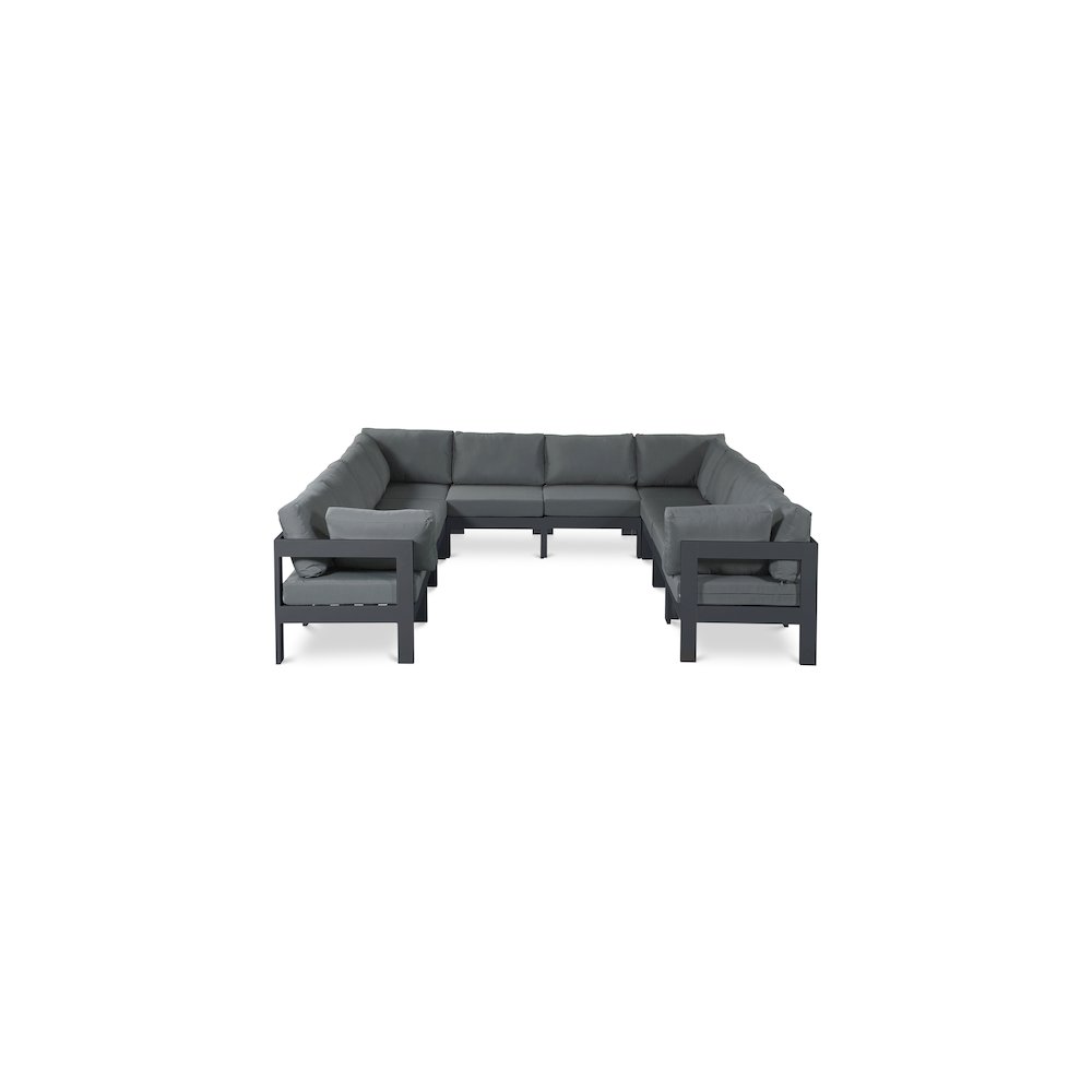 Nizuc Grey Water Resistant Fabric Outdoor Patio Modular Sectional