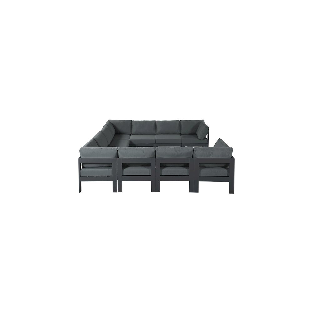 Nizuc Grey Water Resistant Fabric Outdoor Patio Modular Sectional