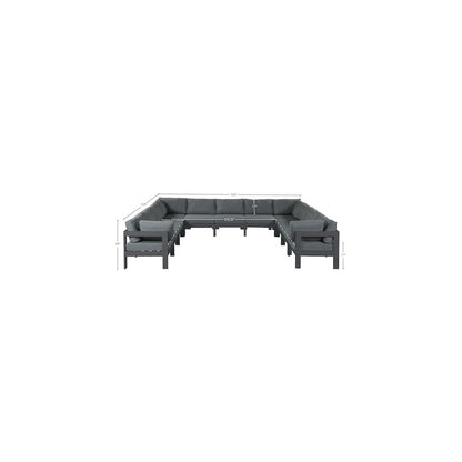 Nizuc Grey Water Resistant Fabric Outdoor Patio Modular Sectional
