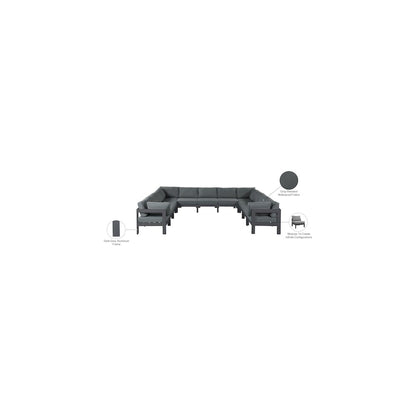 Nizuc Grey Water Resistant Fabric Outdoor Patio Modular Sectional