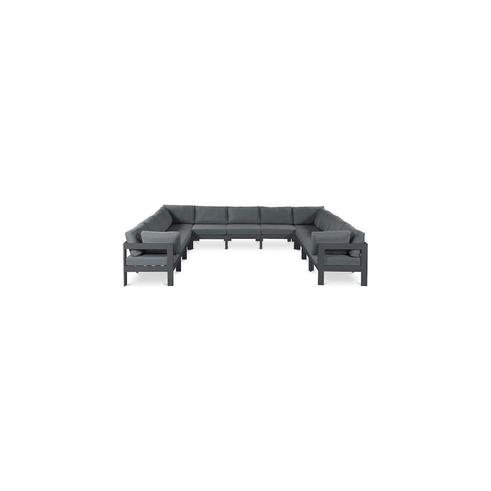 Nizuc Grey Water Resistant Fabric Outdoor Patio Modular Sectional