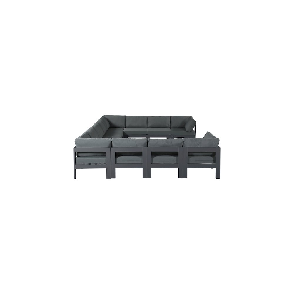 Nizuc Grey Water Resistant Fabric Outdoor Patio Modular Sectional