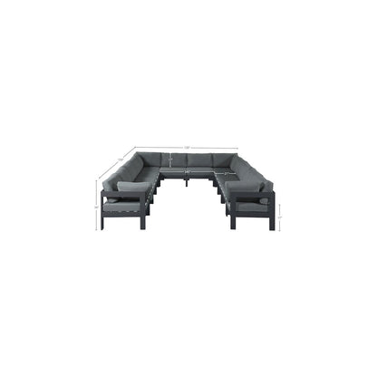 Nizuc Grey Water Resistant Fabric Outdoor Patio Modular Sectional
