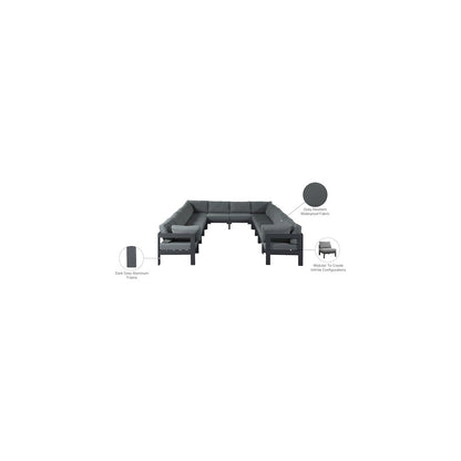 Nizuc Grey Water Resistant Fabric Outdoor Patio Modular Sectional