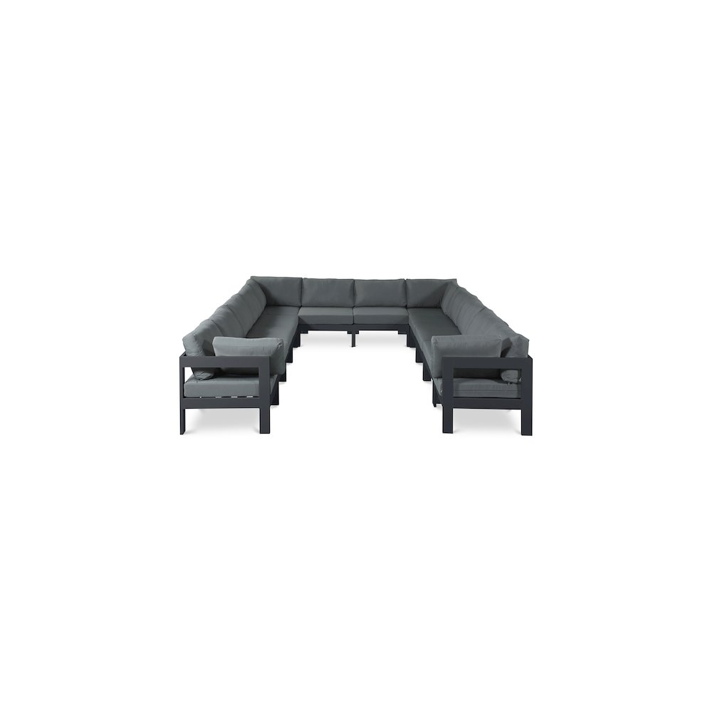 Nizuc Grey Water Resistant Fabric Outdoor Patio Modular Sectional