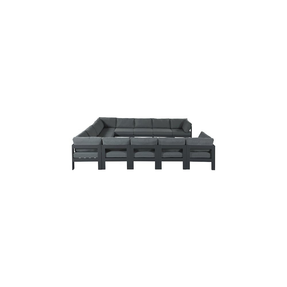 Nizuc Grey Water Resistant Fabric Outdoor Patio Modular Sectional