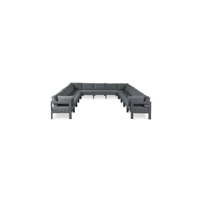 Nizuc Grey Water Resistant Fabric Outdoor Patio Modular Sectional