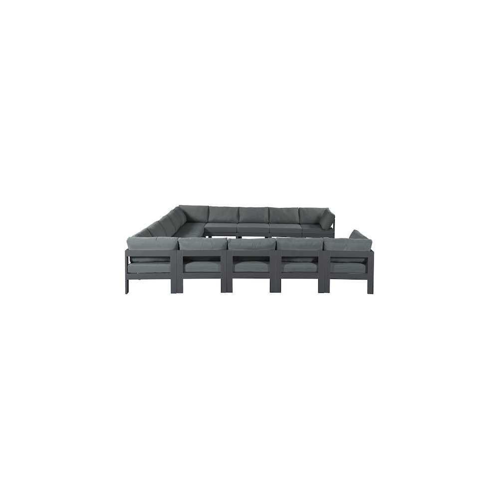 Nizuc Grey Water Resistant Fabric Outdoor Patio Modular Sectional