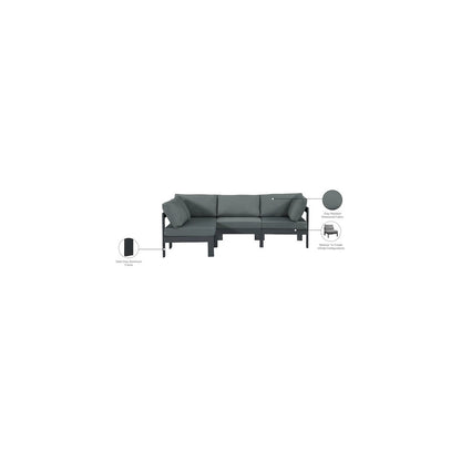 Nizuc Grey Water Resistant Fabric Outdoor Patio Modular Sectional
