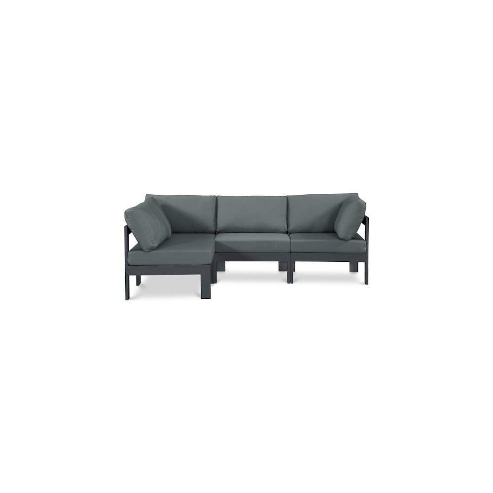 Nizuc Grey Water Resistant Fabric Outdoor Patio Modular Sectional