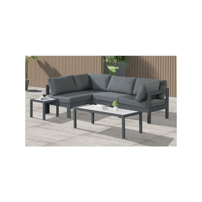 Nizuc Grey Water Resistant Fabric Outdoor Patio Modular Sectional
