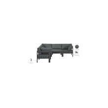 Nizuc Grey Water Resistant Fabric Outdoor Patio Modular Sectional